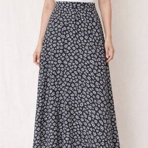Urban Outfitters Black and White Floral Maxi Skirt